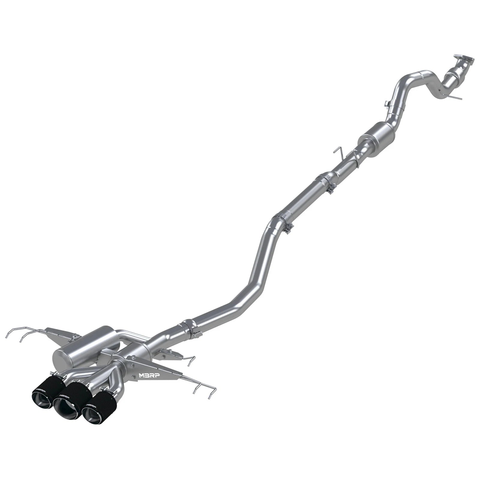 MBRP 17-22 Honda Civic Type R 2.0L T304 SS 3in Cat-Back w/Triple Center Outlet- Carbon Fiber Tips