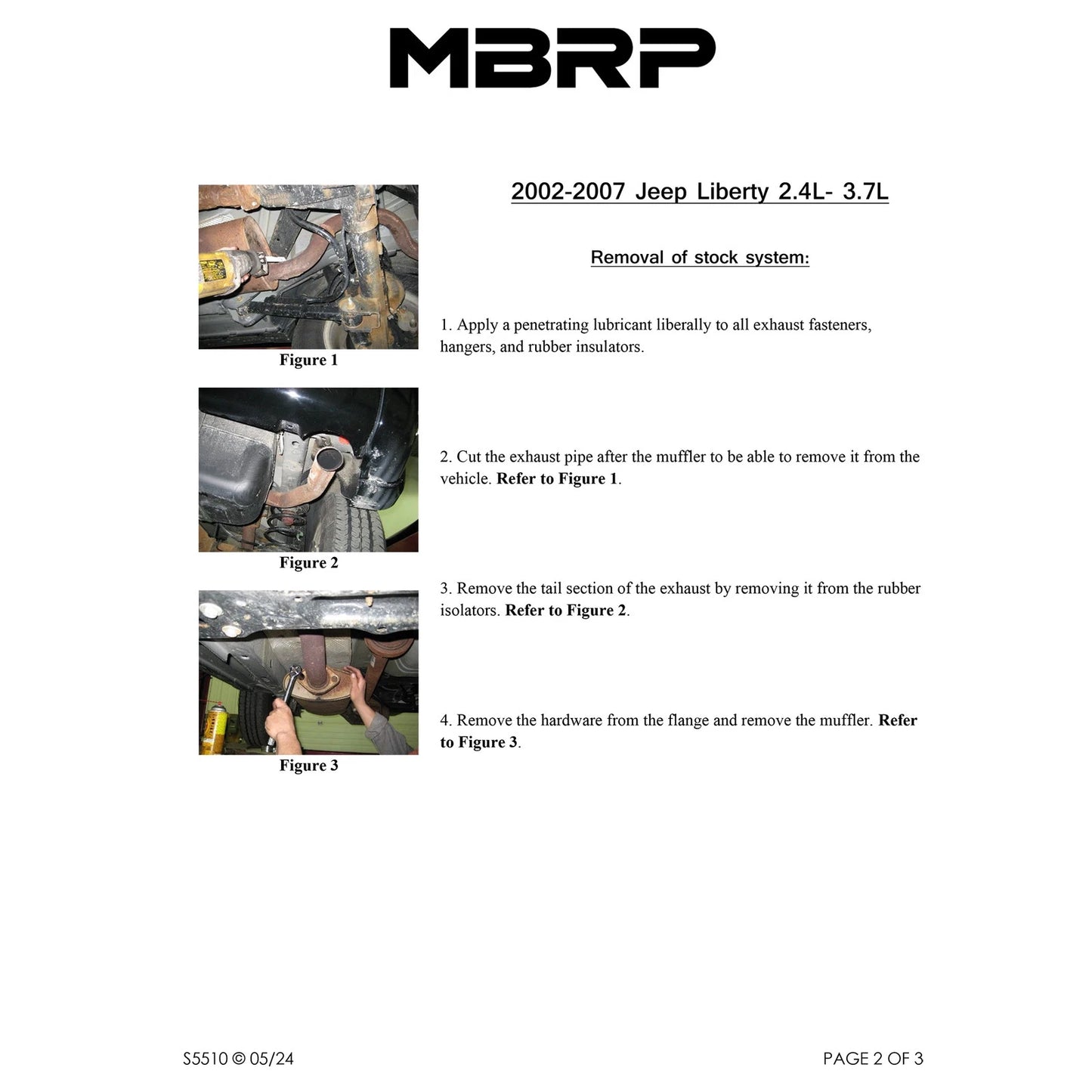 MBRP 2002-2007 Jeep Liberty Cat Back Single