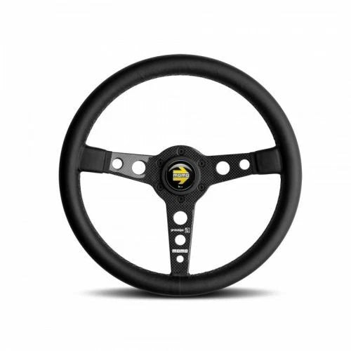 Momo Team Steering Wheel 300 mm - 4 Black Leather/Black Spokes