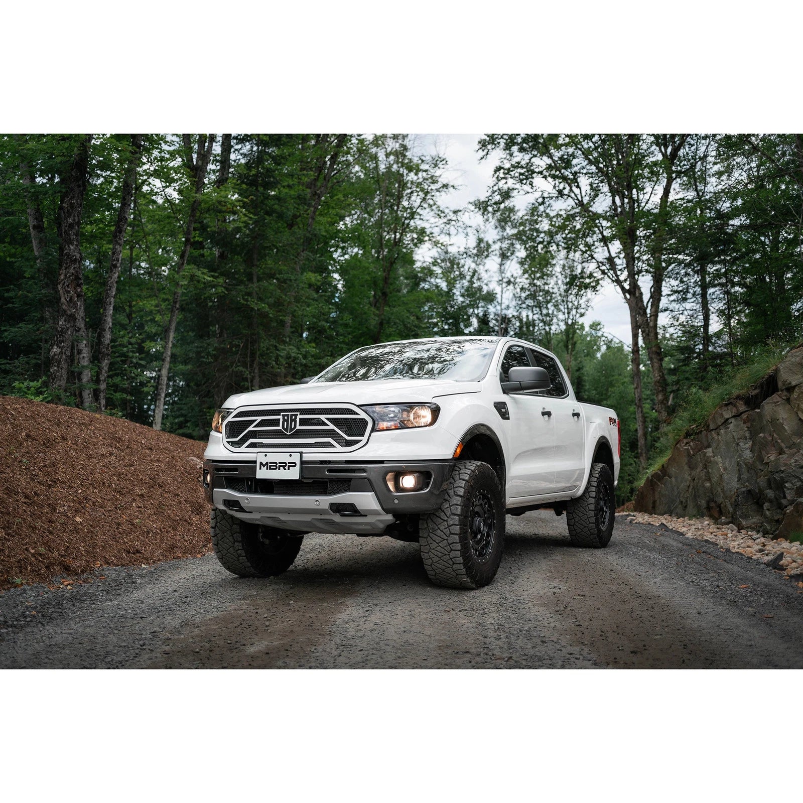 MBRP 2019 Ford Ranger Ecoboost 2.3L 4in OD Tip Single Side Exit 3in AL Cat Back