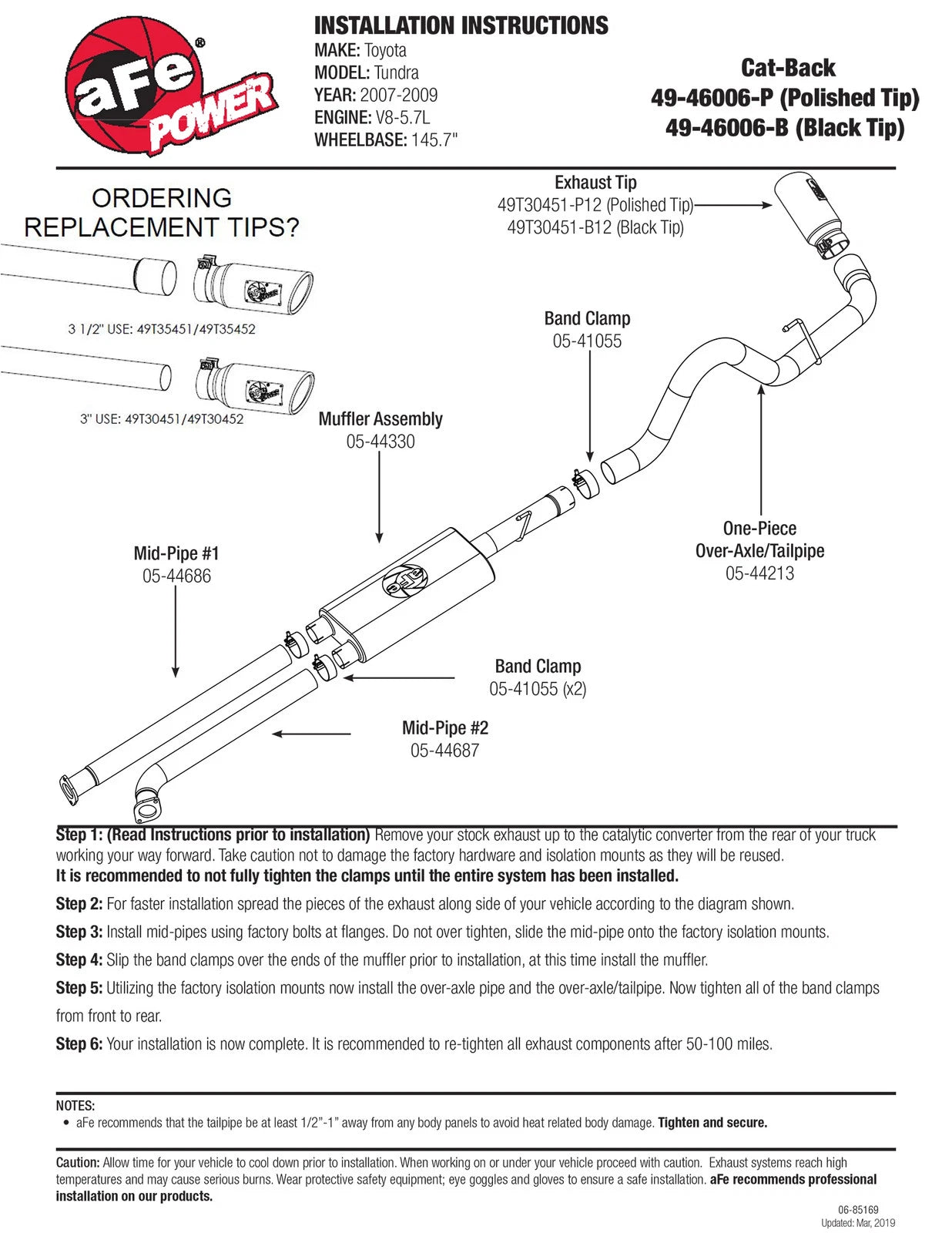 aFe MACHForce XP Exhaust Cat-Back SS-409 07-09 Toyota Tundra V8-5.7L w/ Polished Tip