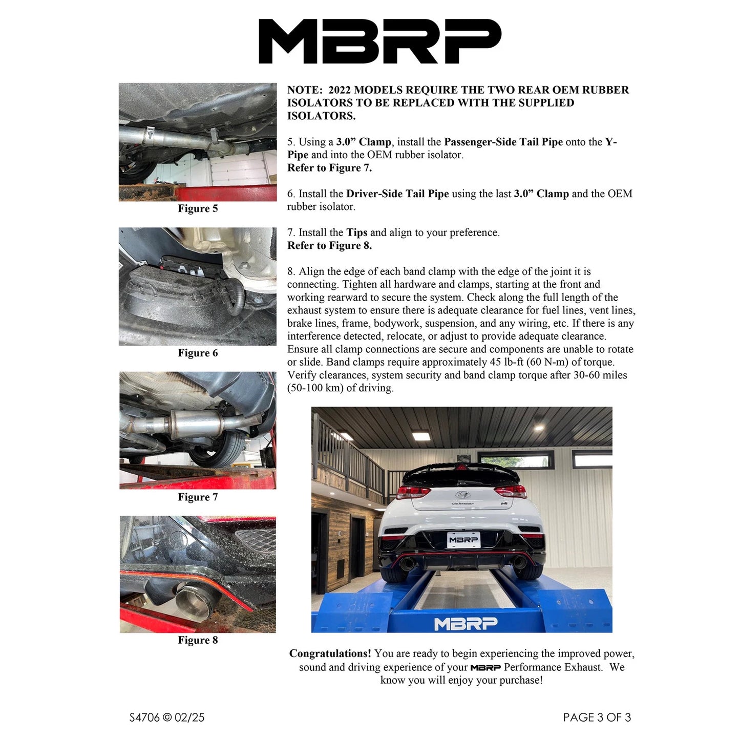 MBRP 2019+ Hyundai Veloster N 2.0L Turbo 3in Cat Back - Aluminized Steel - T304 Tip