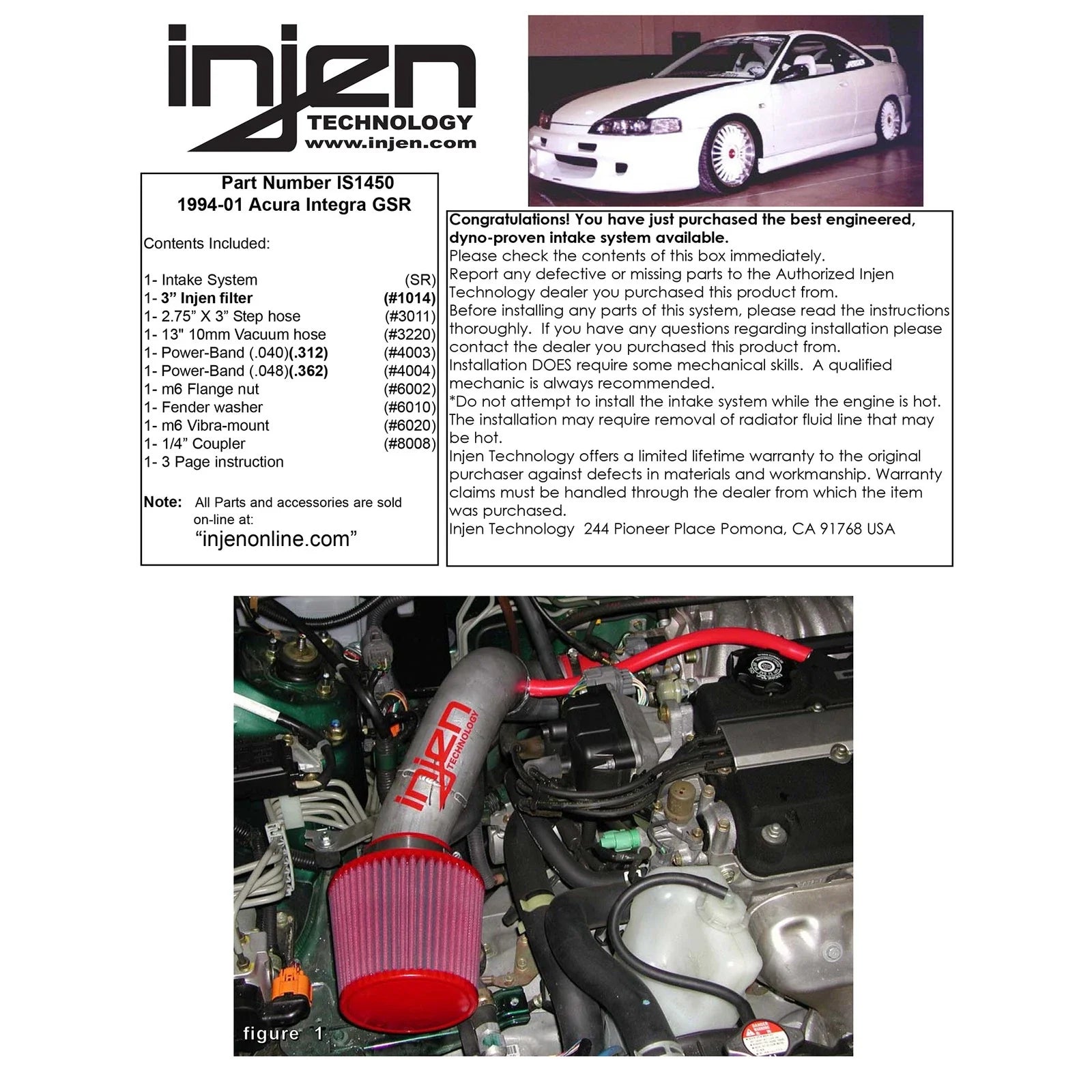 Injen 94-01 Integra GSR Polished Short Ram Intake