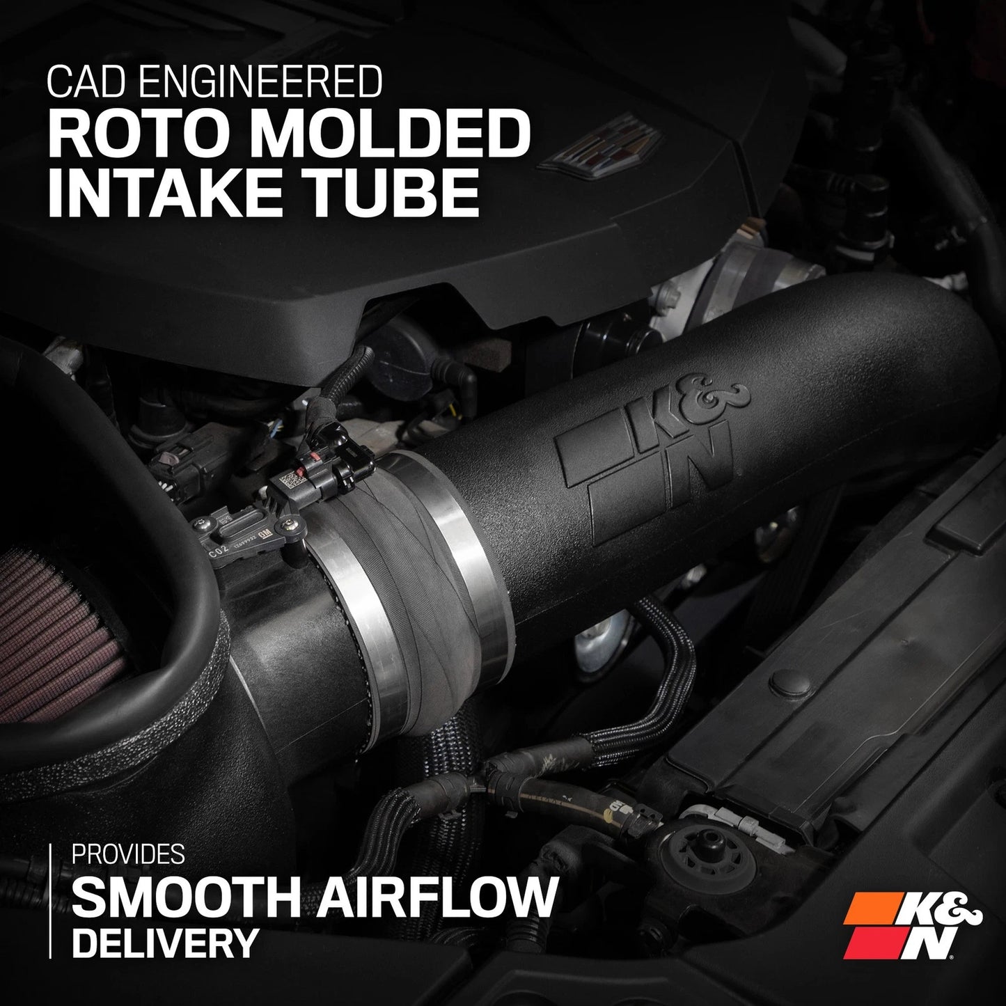 K&N 22-24 Cadillac CT5 6.2L V8 Performance Air Intake System