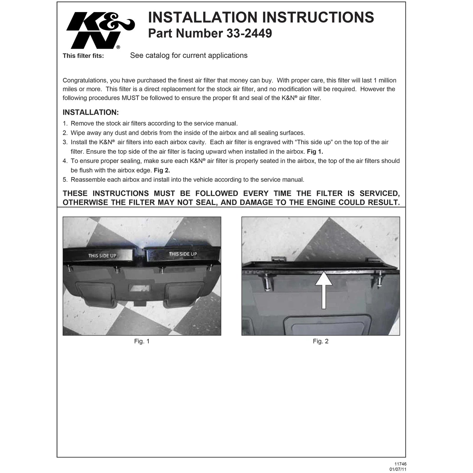 K&N Replacement Air Filter 09-12 BMW X5/X6 4.4L V8 Panel Filter