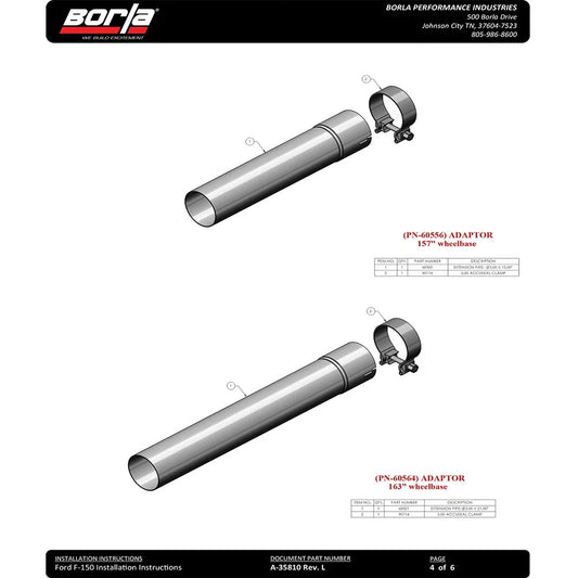 Borla 15-16 Ford F-150 3.5L EcoBoost Ext. Cab Std. Bed Catback Exhaust ATAK Single Split Rear Exit