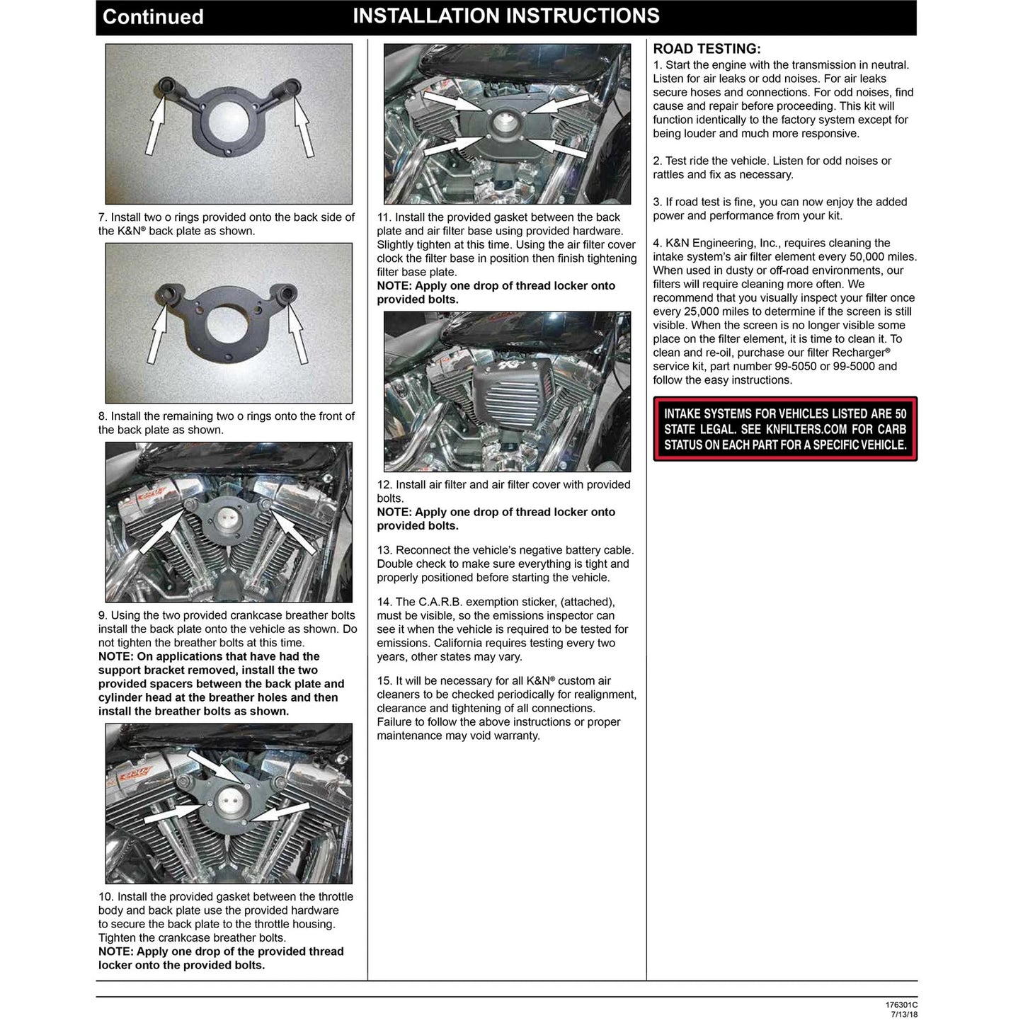 K&N Street Metal Intake System for 01-16 Harley-Davidson Softail/Dyna - Shaker Black