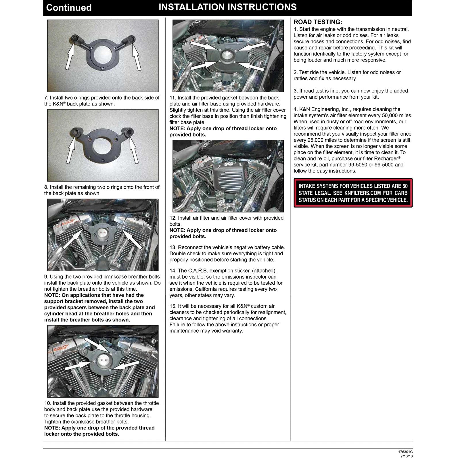 K&N Street Metal Intake System for 01-16 Harley-Davidson Softail/Dyna - Shaker Black