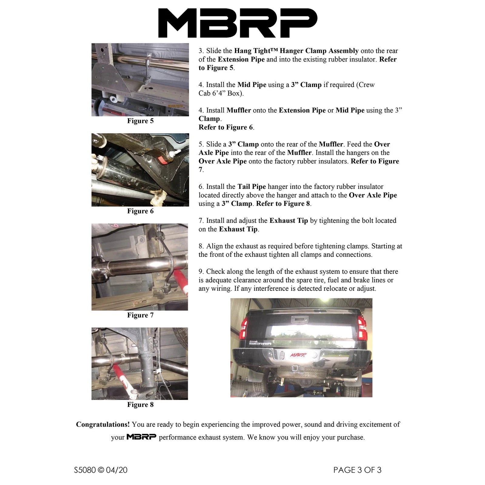 MBRP 14-17 Chevrolet Silverado 1500 4.3/5.3L 3in Cat Back Single Side Exit Black Exhaust