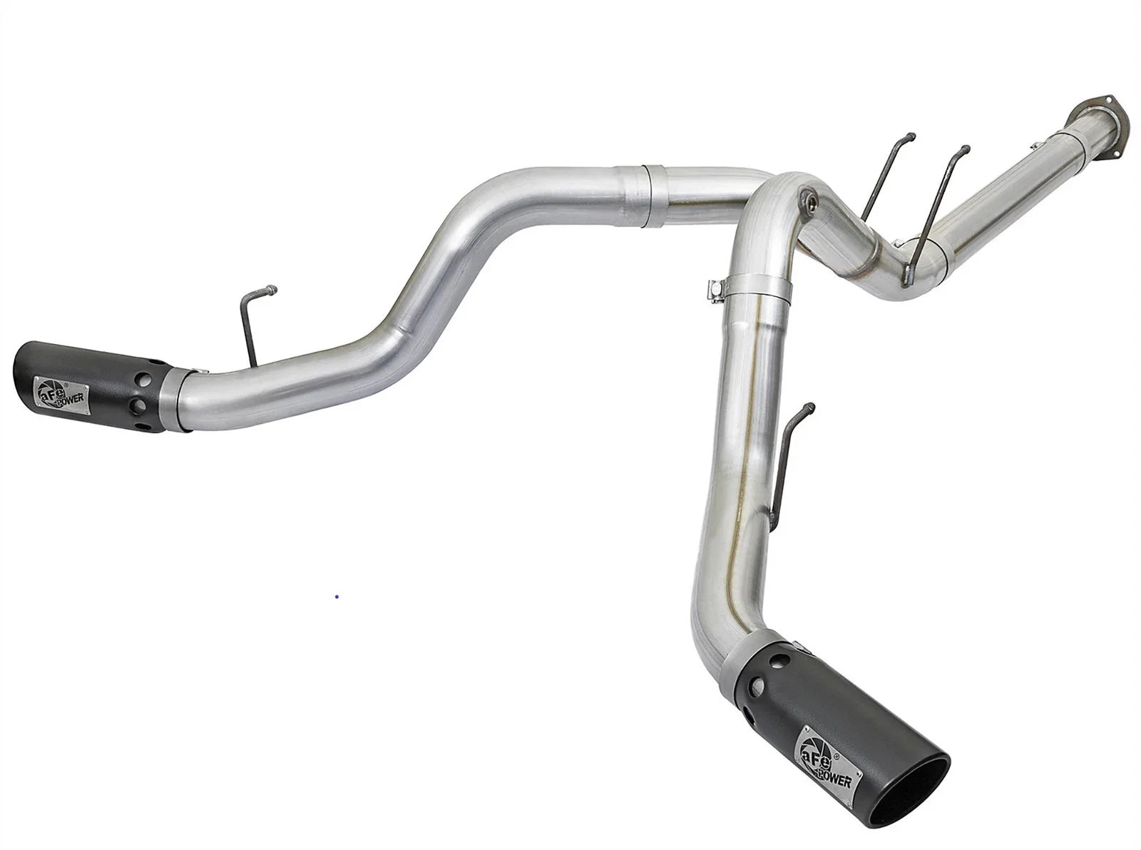 aFe ATLAS 4in DPF-Back Alum Steel Exhaust System w/Black Tip 2017 Ford Diesel Trucks V8-6.7L (td)