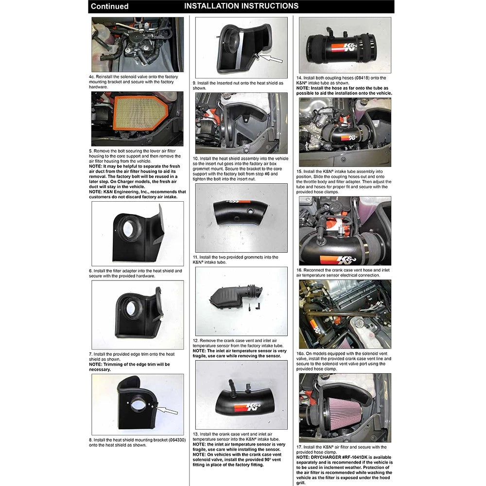 K&N 2017 Dodge Challenger Hellcat SC V8-6.2L F/l Typhoon Air Intake