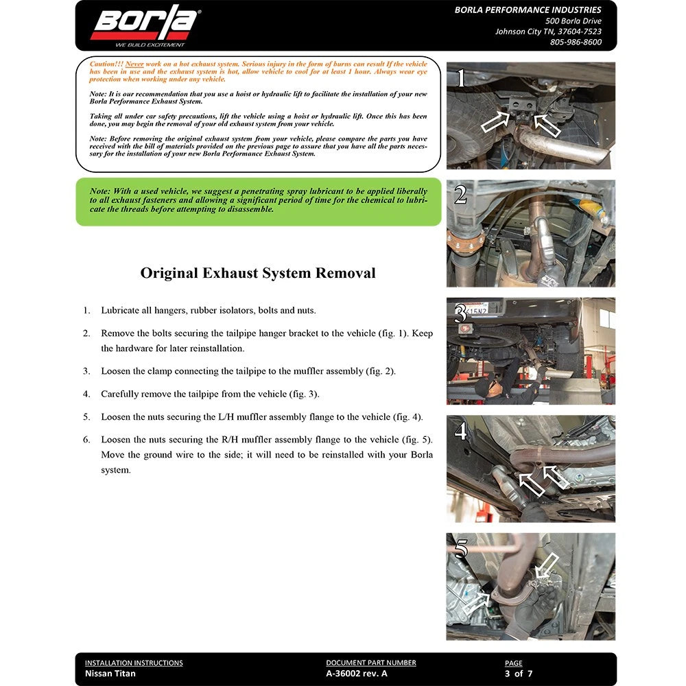 Borla 16-19 Nissan Titan 5.6L V8 2WD/4WD S-Type Catback Exhaust