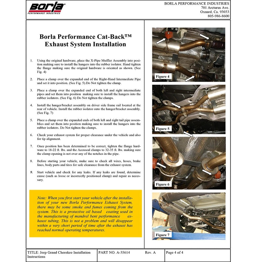 Borla 11-16 Jeep Grand Cherokee Limited/Laredo 5.7L 8cyl 4WD/RWD SS Catback Exhaust