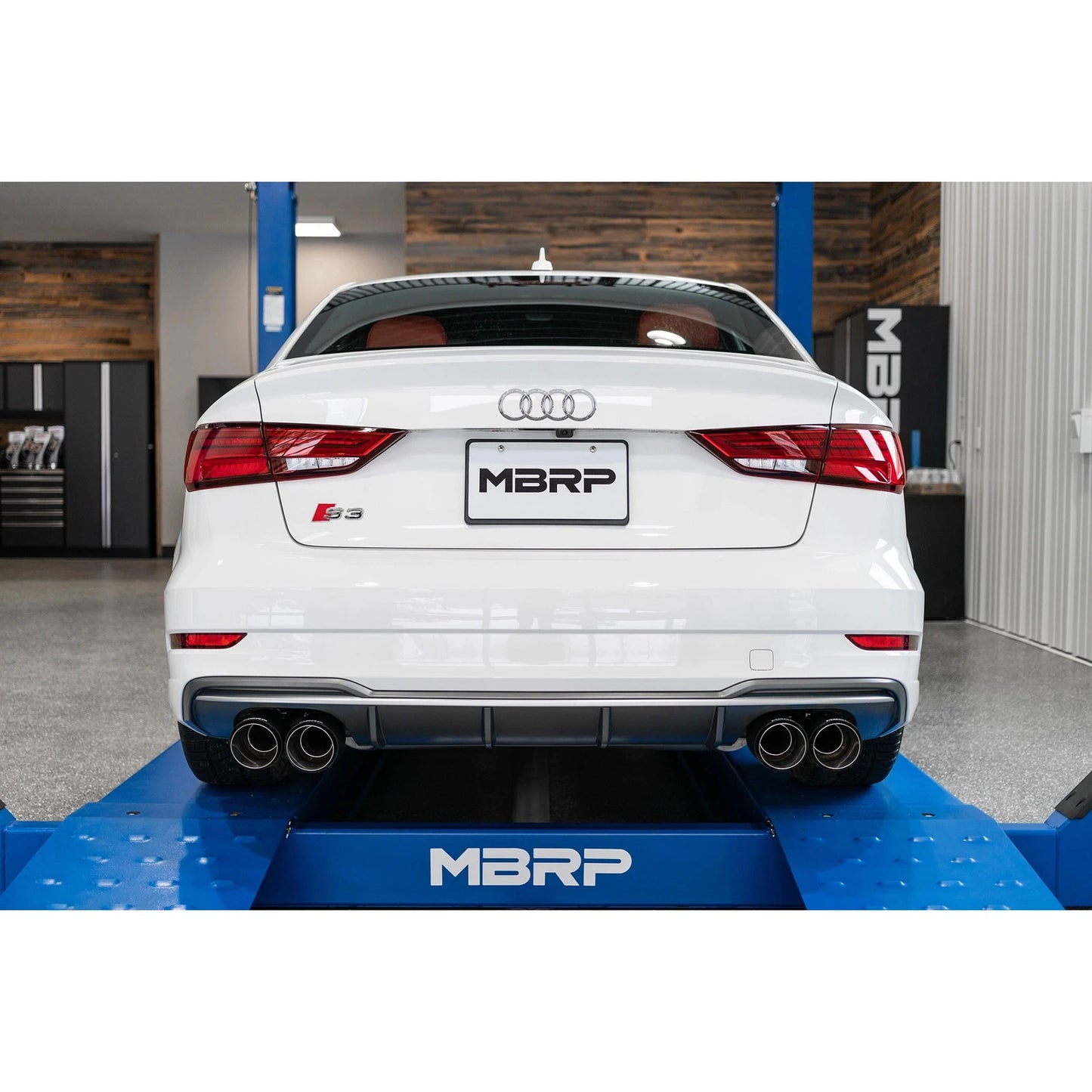 MBRP 15-18 Audi S3 SS 3in Quad Split Rear Exit w/ Carbon Fiber Tips - T304