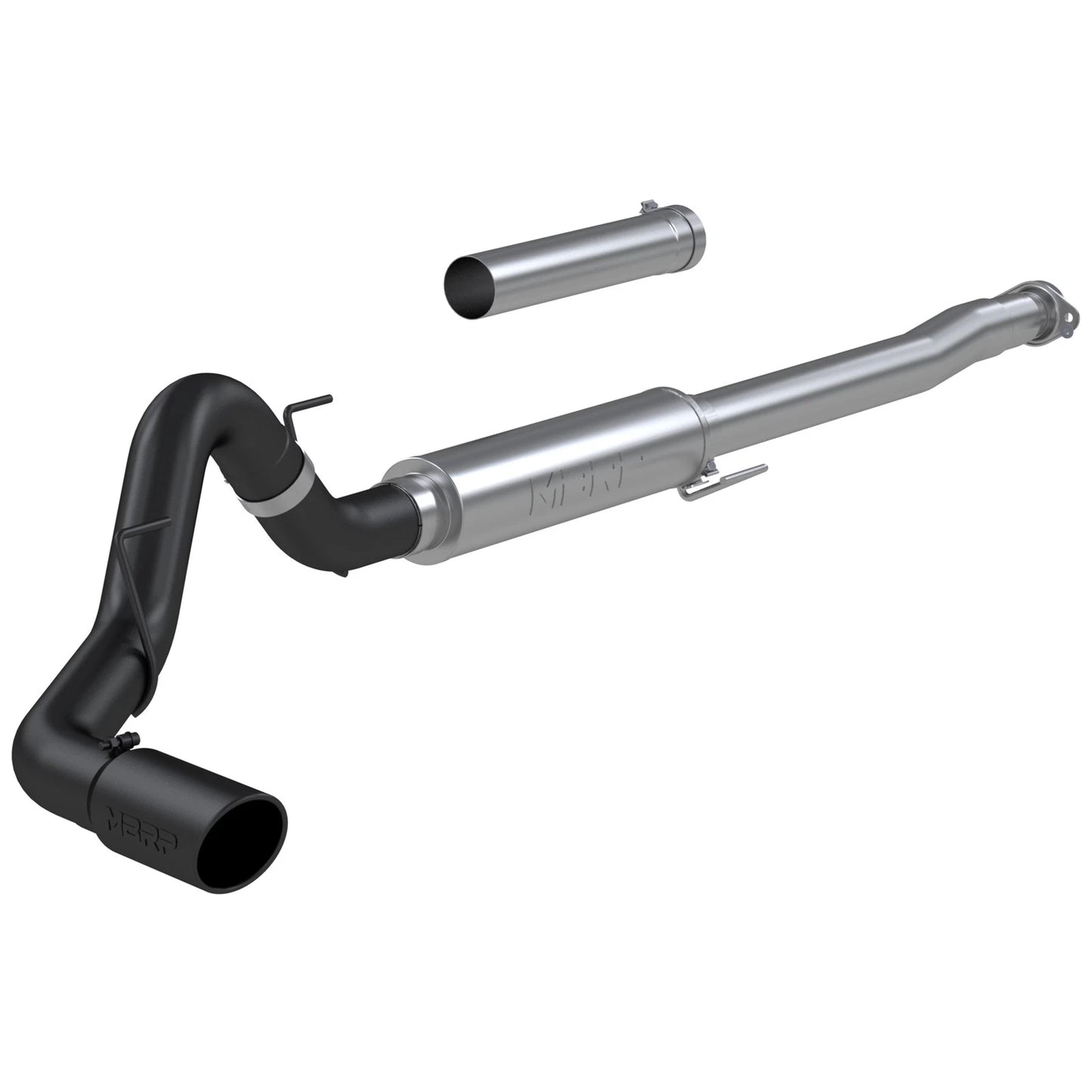MBRP 2021+ Ford F150 2.7L/3.5L/5.0L 4in Black-Coated AL Steel Cat-Back - RACE VERSION