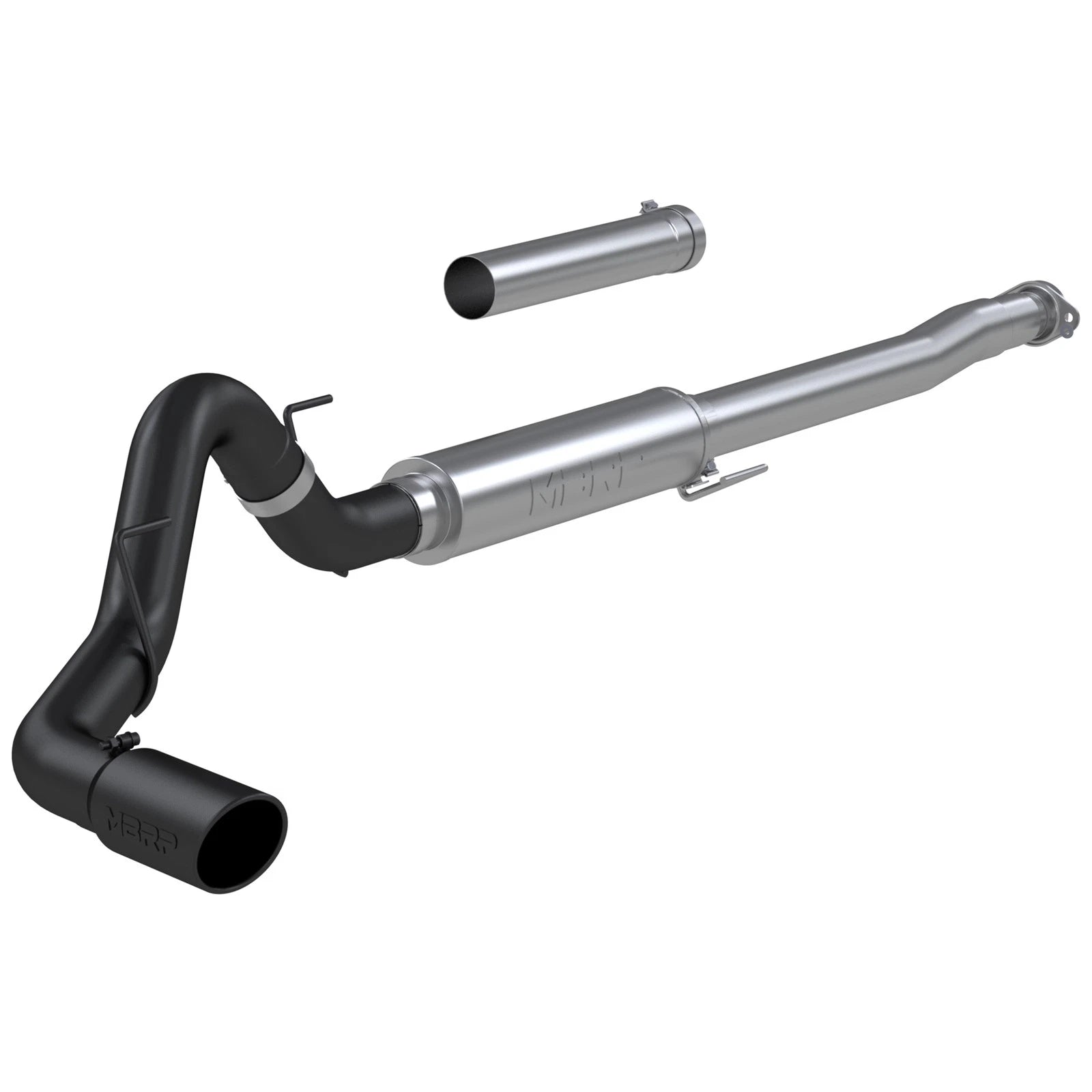 MBRP 2021+ Ford F150 2.7L/3.5L/5.0L 4in Black-Coated AL Steel Cat-Back - RACE VERSION