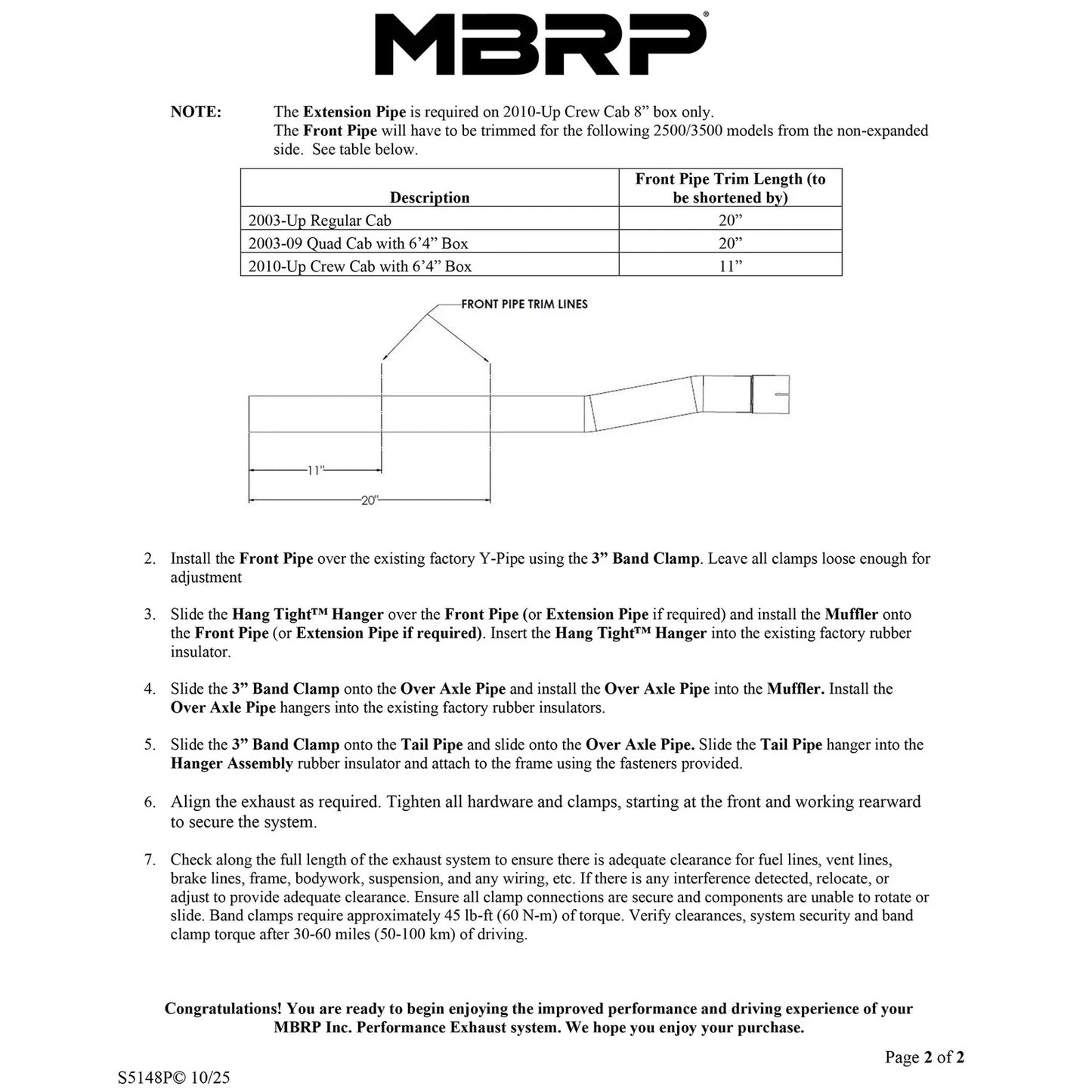 MBRP 03-13 Ram Hemi 2500/3500 5.7L Alum 3in Cat Back Single Side Exit