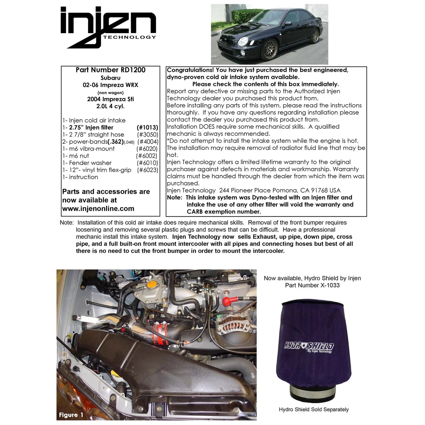 Injen 02-07 WRX (No Wagon) / 04 STi Polished Cold Air Intake
