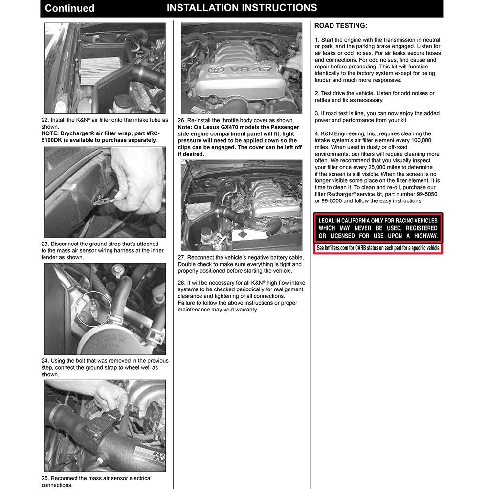 K&N 03-04 Toyota 4Runner V8-4.7L AirCharger Performance Intake