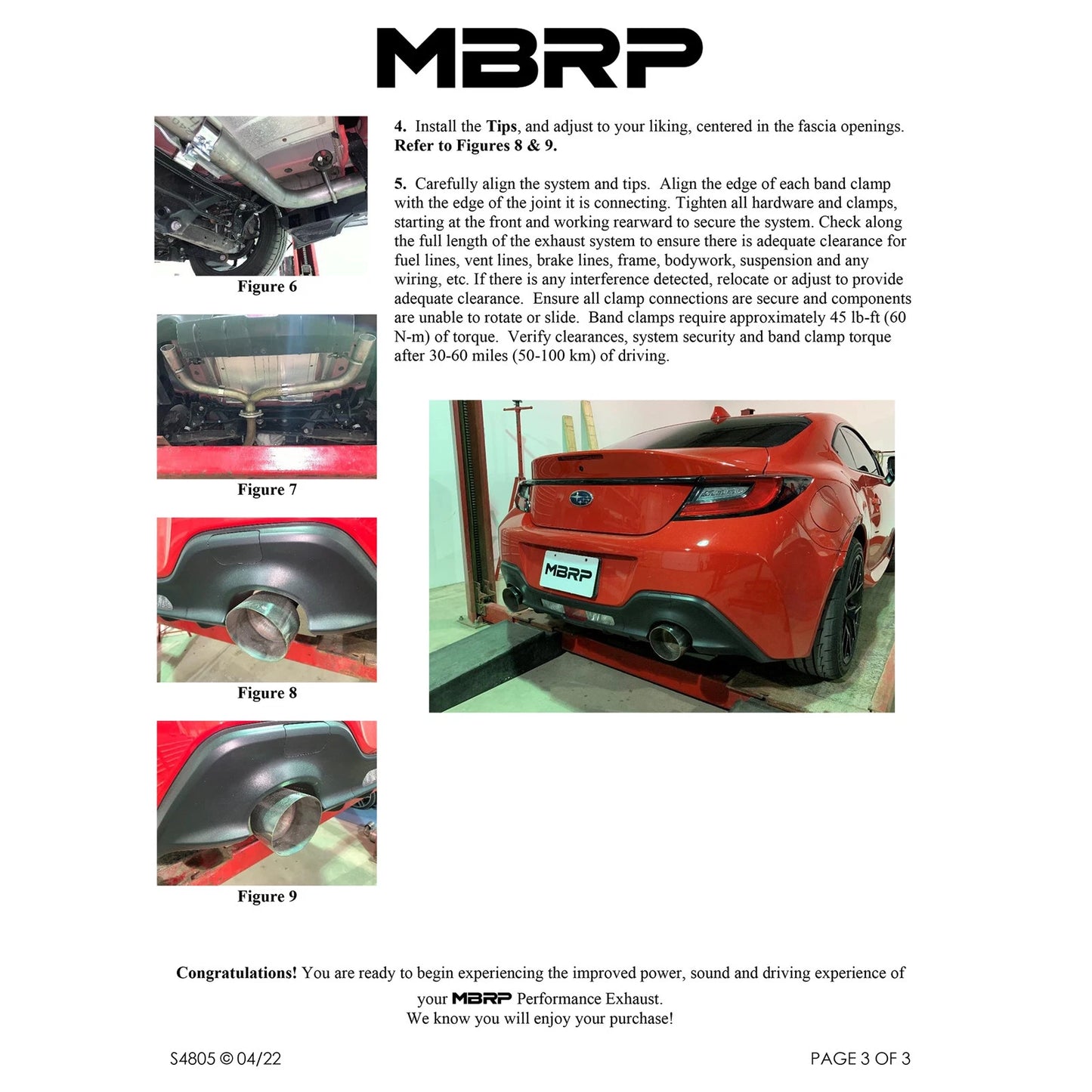 MBRP 2022 Subaru BRZ 2.4L/Toyota GR86 2.4L 2.5in Dual Split Rear Exit w/5in OD Burnt End Tips - T304