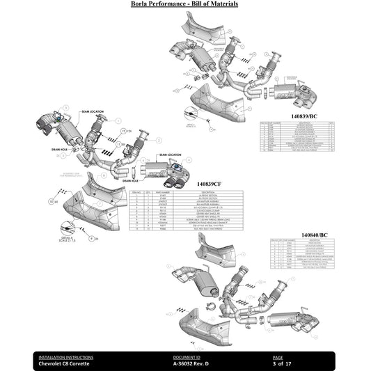 Borla 20-24 Chevy Corvette 6.2L V8 AT w/o NPP 3in S-Type Catback Exhaust - Black Chrome Tips