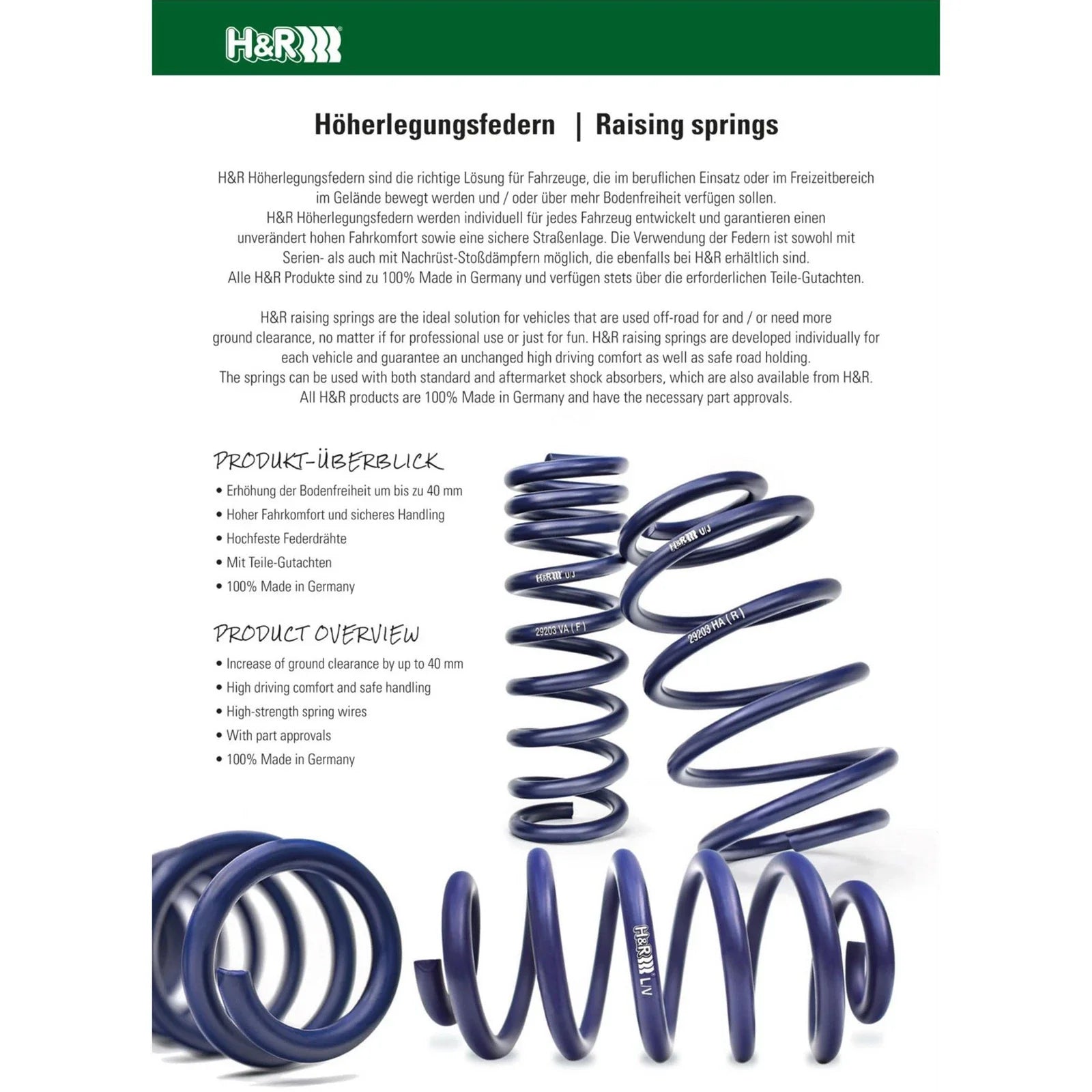 H&R 20-22 Ford Explorer AWD 4 Cyl/V6 Lift Spring
