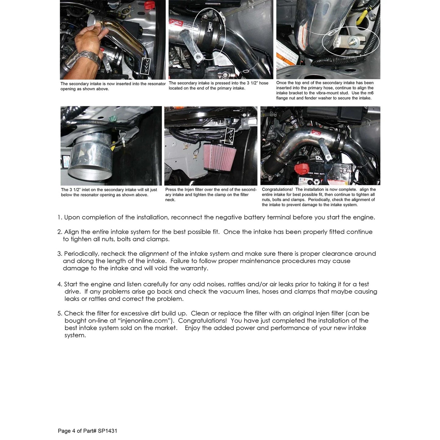 Injen 04-06 TSX Black Cold Air Intake