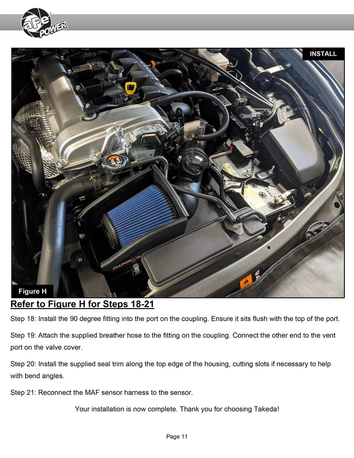 aFe Takeda Rapid Induction Cold Air Intake System w/ Pro 5R Mazda MX-5 Miata (ND) 16-19 L4-2.0L