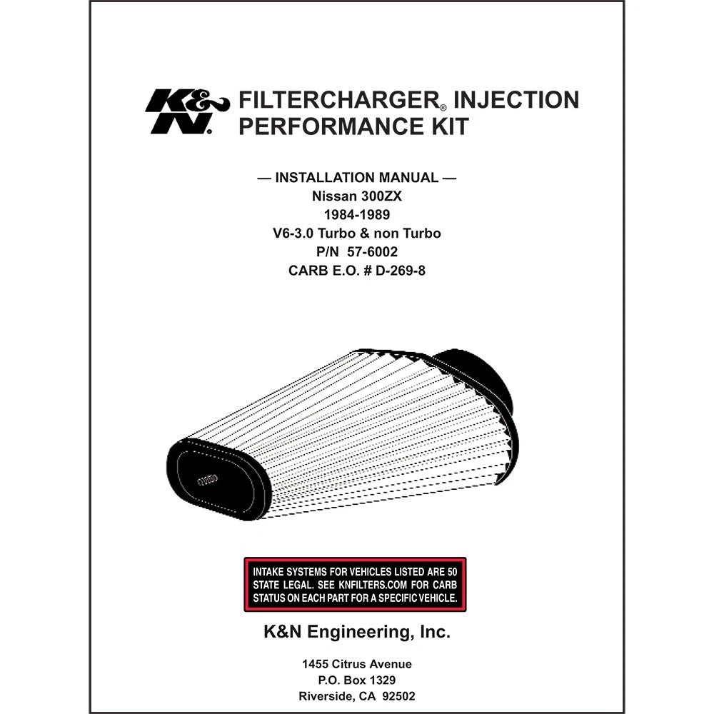 K&N 84-89 300ZX V6-3.0L Performance Intake Kit