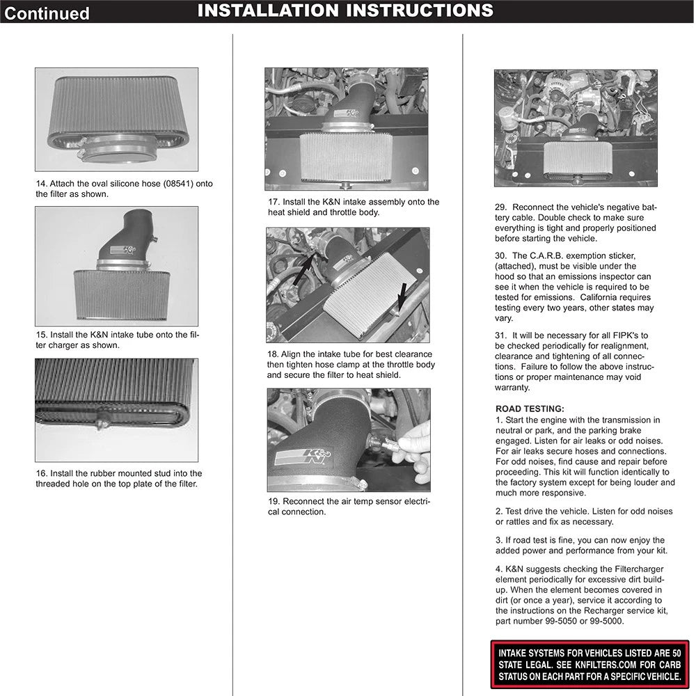K&N 99-02 Camaro/Firebird V6-3.8L Performance Intake Kit