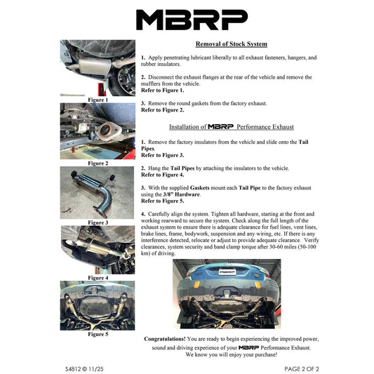 MBRP 20-23 Subaru Outback XT/ Wilderness 2.4L Turbo T304 SS 2.5in Dual Axle-Back Exhaust System