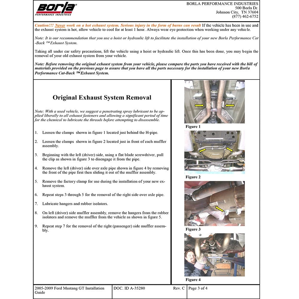Borla 05-09 Mustang GT 4.6L V8 SS Exhaust (rear section only)
