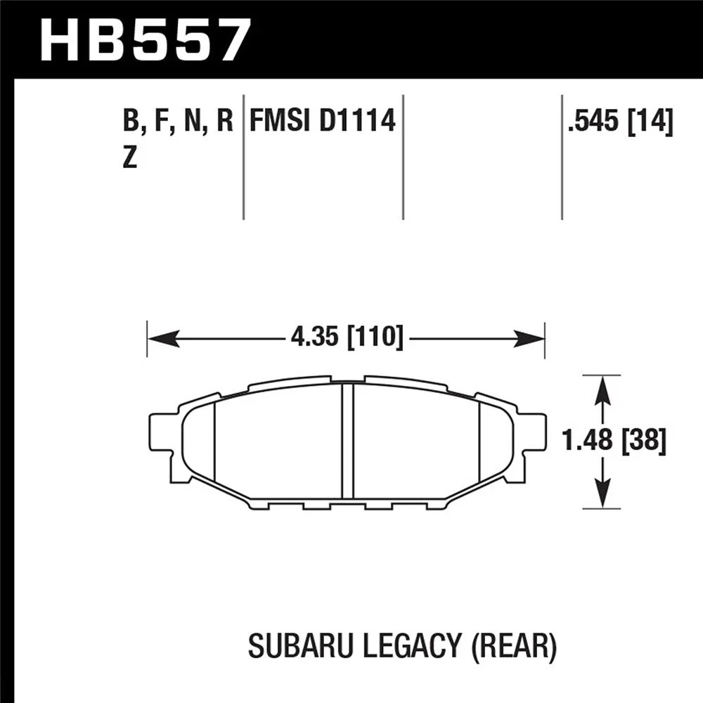 Hawk 08 WRX Rear HPS Street Brake Pads