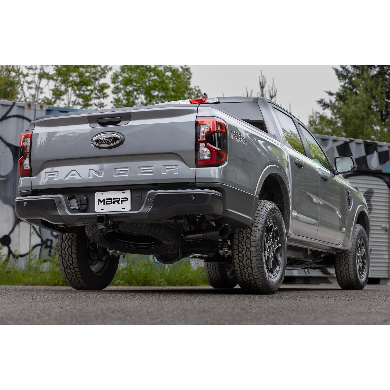 MBRP 2024+ Ford Ranger 2.7L 2.5 into 3in Single Side Exit Cat Back - BLK