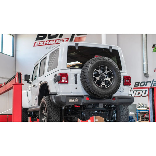 Borla 18-19 Jeep Wrangler JL/JLU 2.0L 4Cyl 2DR/4DR Axle Back Exhaust ATAK w/ 2.5in Tips - Black