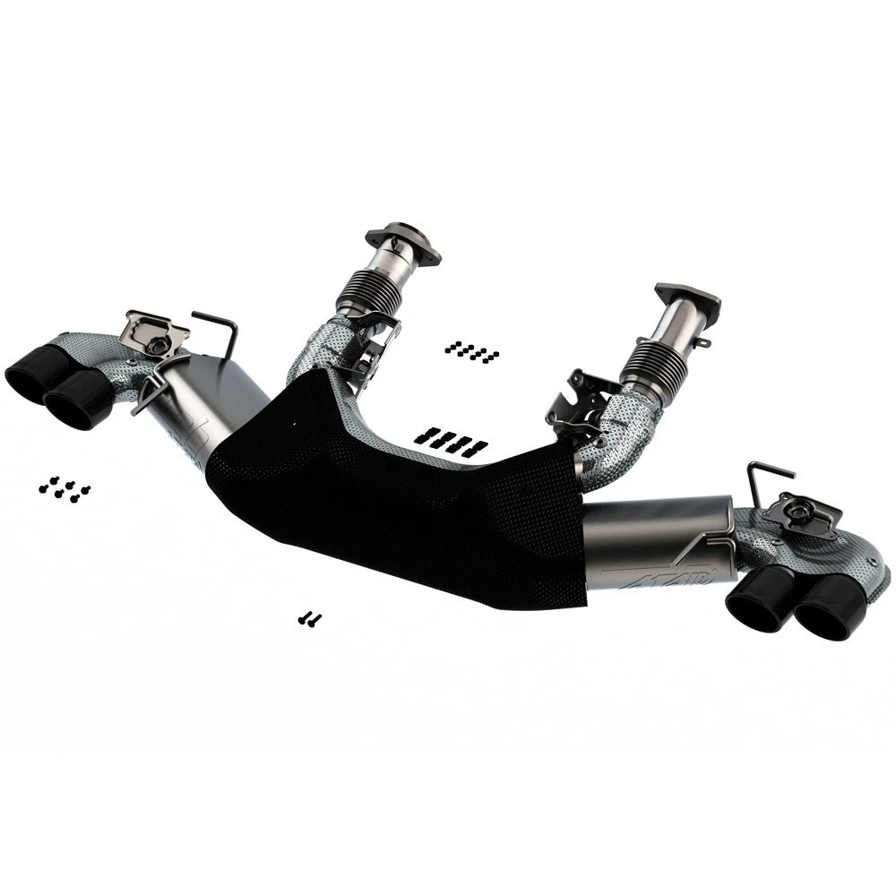 Borla 2020 Chevrolet Corvette C8 6.2 ATAK 3in Exhaust System Dual Round Rolled A/C Black Chrome Tips