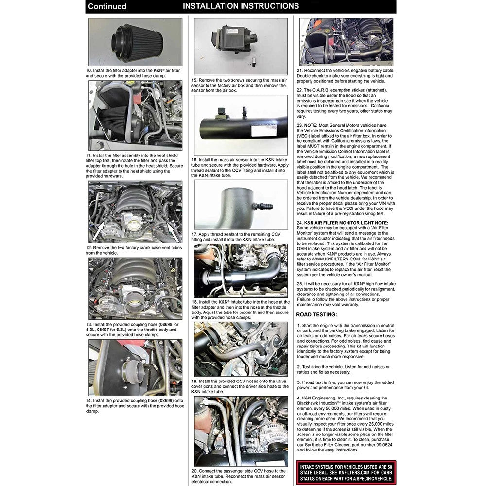 K&N 71 Series Performance Intake Kit - Chevrolet/GMC 14-15 Silverado/Sierra / 2015 Suburban/Yukon
