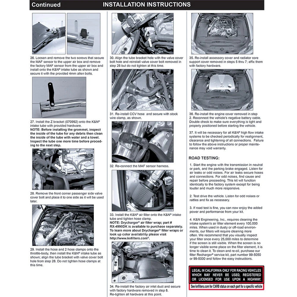 K&N 06 Lexus IS350 V6-3.5L Polished Typhoon Intake