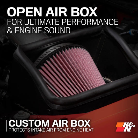 K&N 18-24 Ford F150 3.3L V6 Performance Air Intake System w/ Red Air Filter