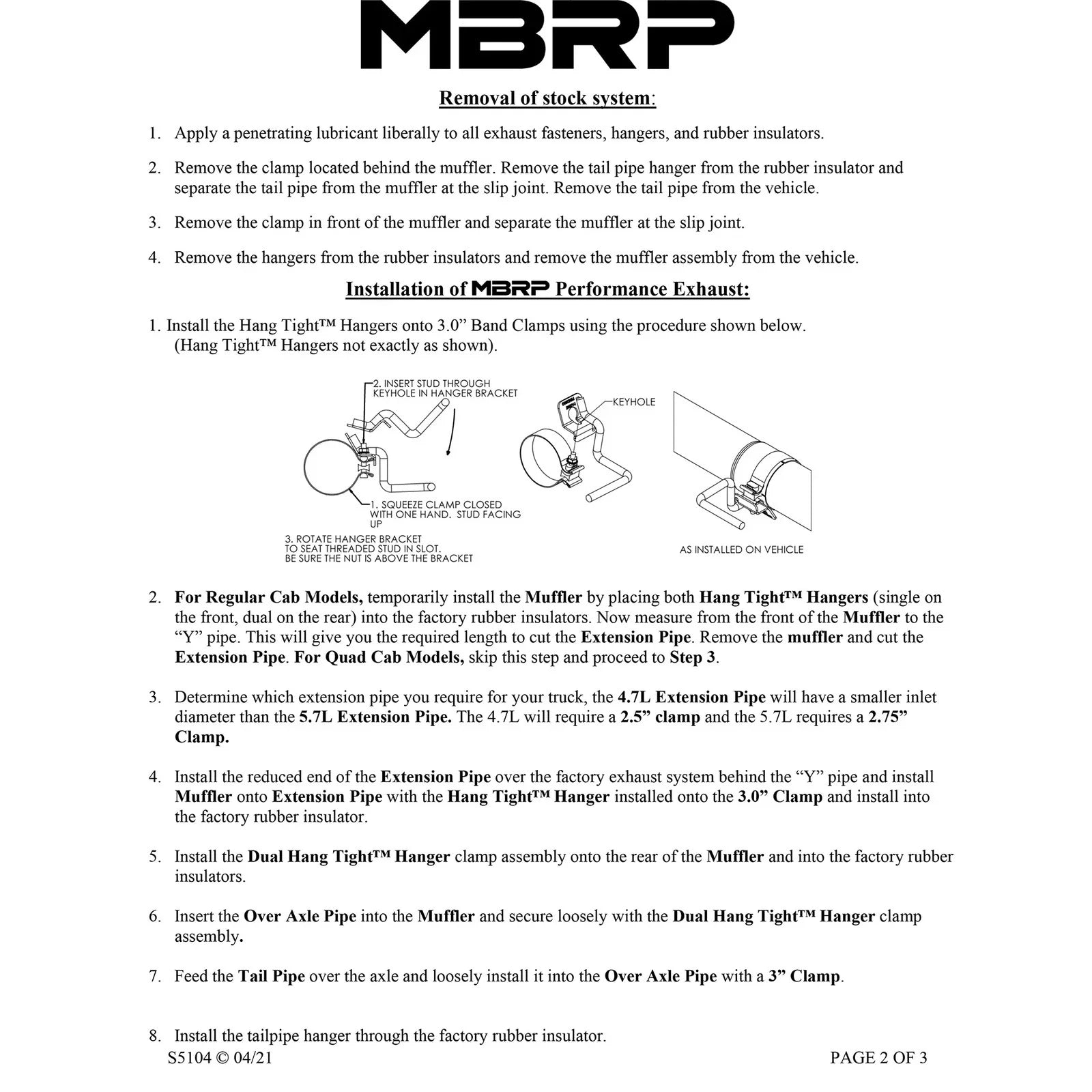 MBRP 2004-2005 Dodge Ram Hemi 1500 5.7L SC/CC-SB Cat Back Single Side