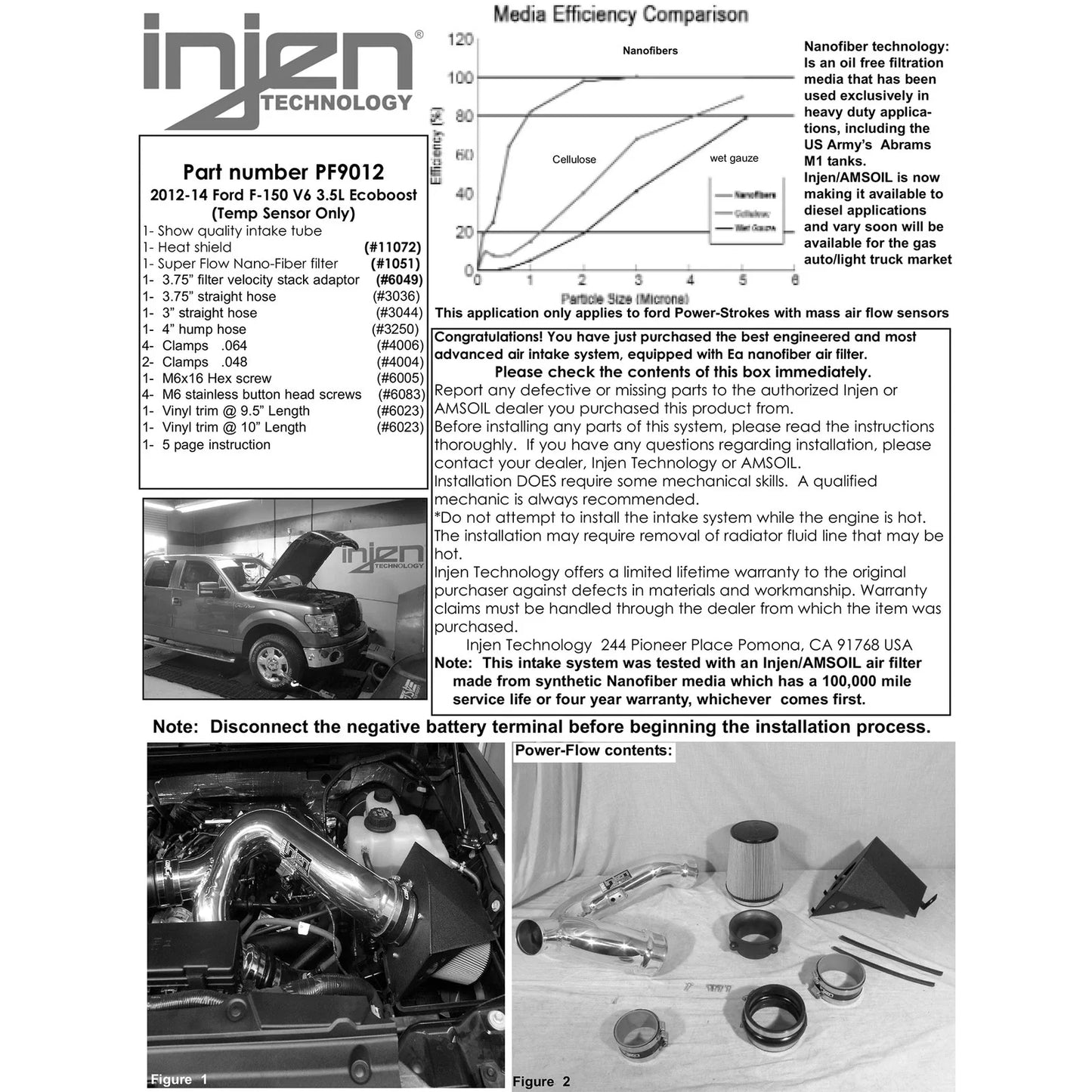 Injen 12-13 Ford F-150 V6 3.5L Eco Boost Engine Short Ram Intake Kit (Includes Heat Shield)