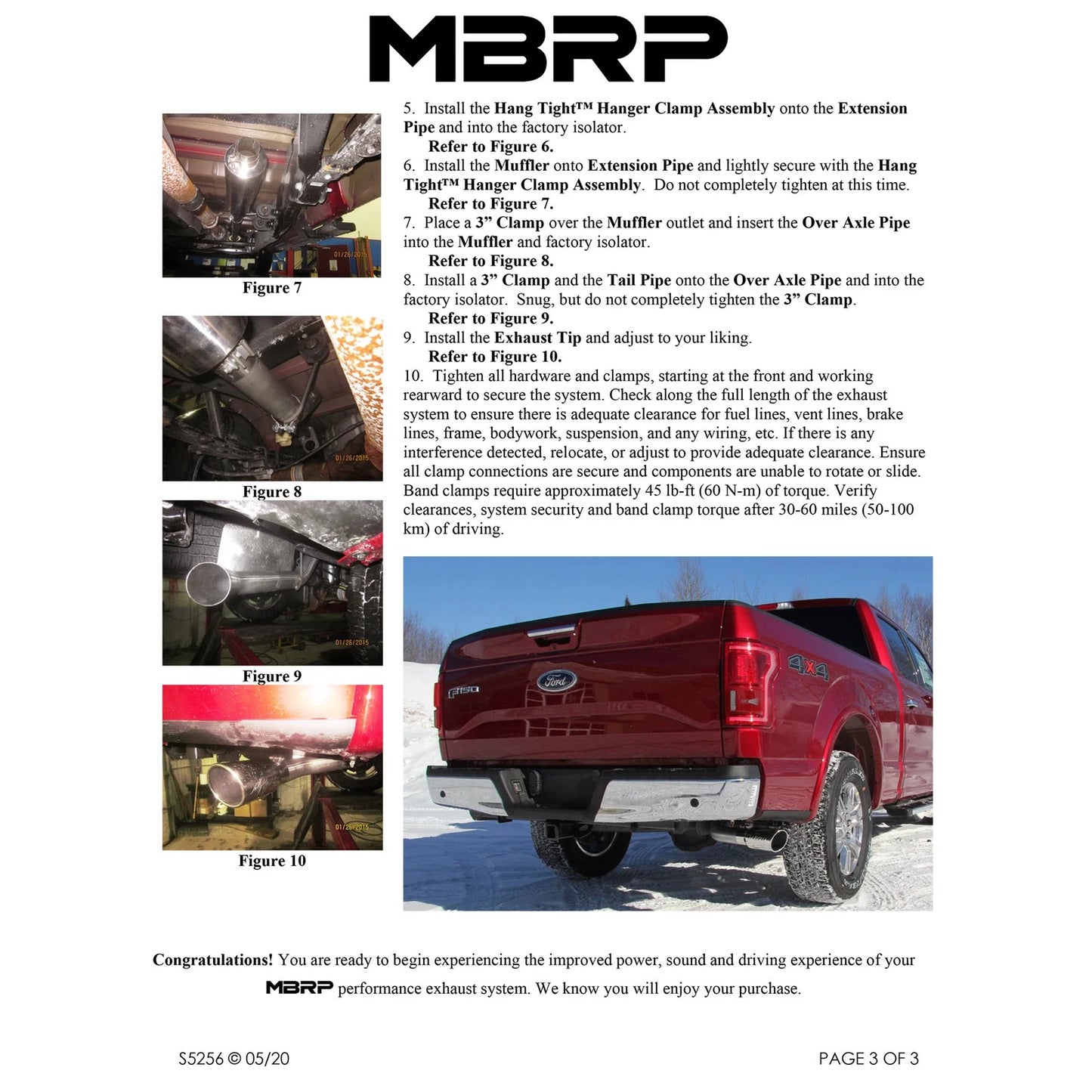 MBRP 2015 Ford F-150 5.0L 3in Cat Back Single Side Exit T409 Exhaust System