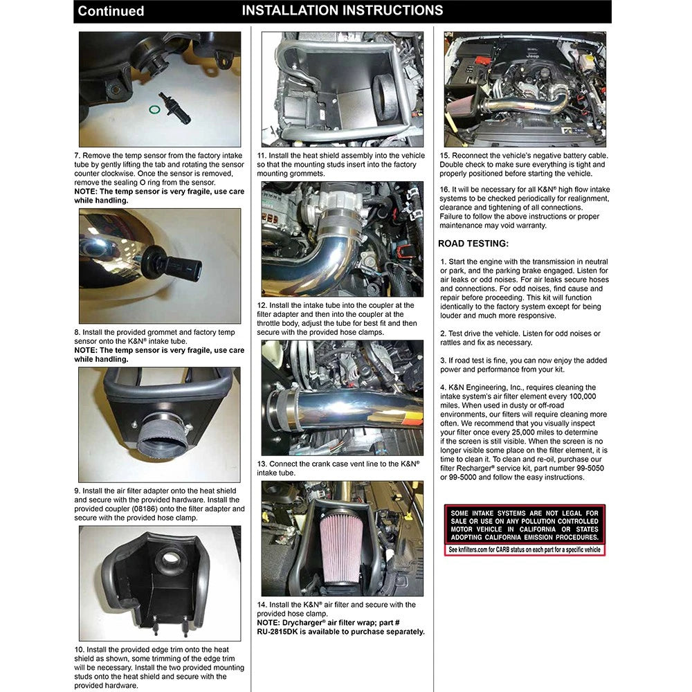 K&N 2018 Jeep Wrangler JL V6-3.6L High Flow Performance Kit