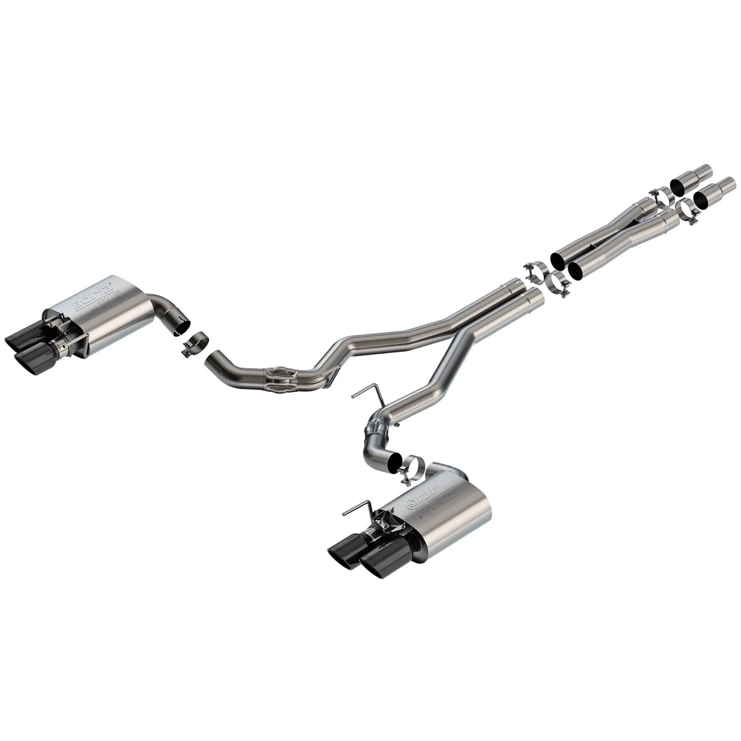 Borla 2024 Ford Mustang GT 5.0L V8 w/ Active Exhaust ATAK Cat-Back Exhaust System - Black Chrome
