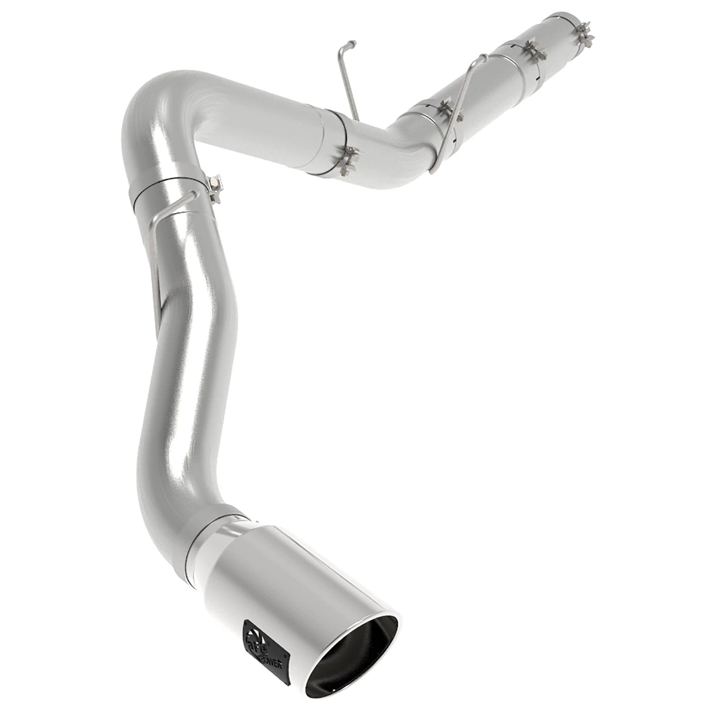 aFe ATLAS 5in DPF-Back Alum Steel Exhaust System w/Polished Tip 19-20 Ram Diesel Trucks L6-6.7L (td)