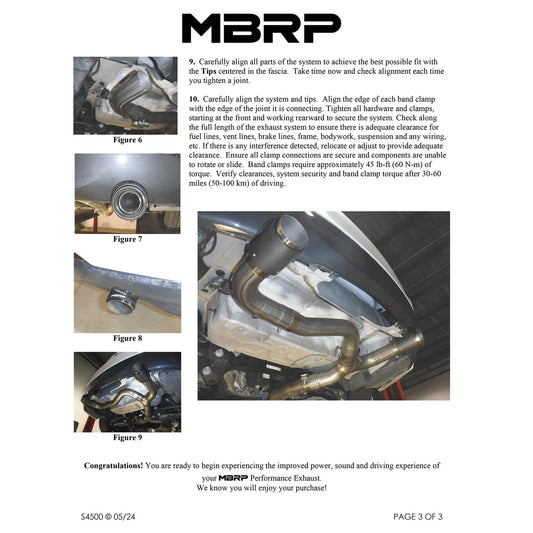 MBRP 17-21 BMW M240I 3.0L 3in Axle Back Dual Rear Exit w/ T304 SS Carbon Fiber Tips (Street Version)