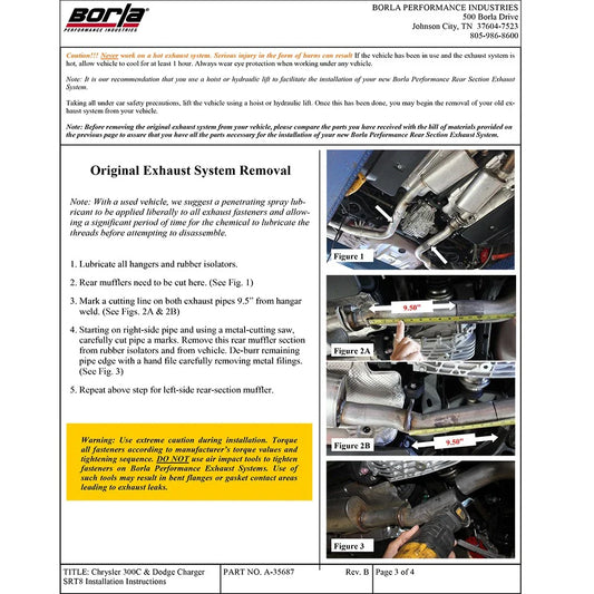 Borla 12-14 Dodge Charger/Chrysler 300 SRT-8 6.4L V8 AT RWD ATAK Exhaust (Rear Section Only)