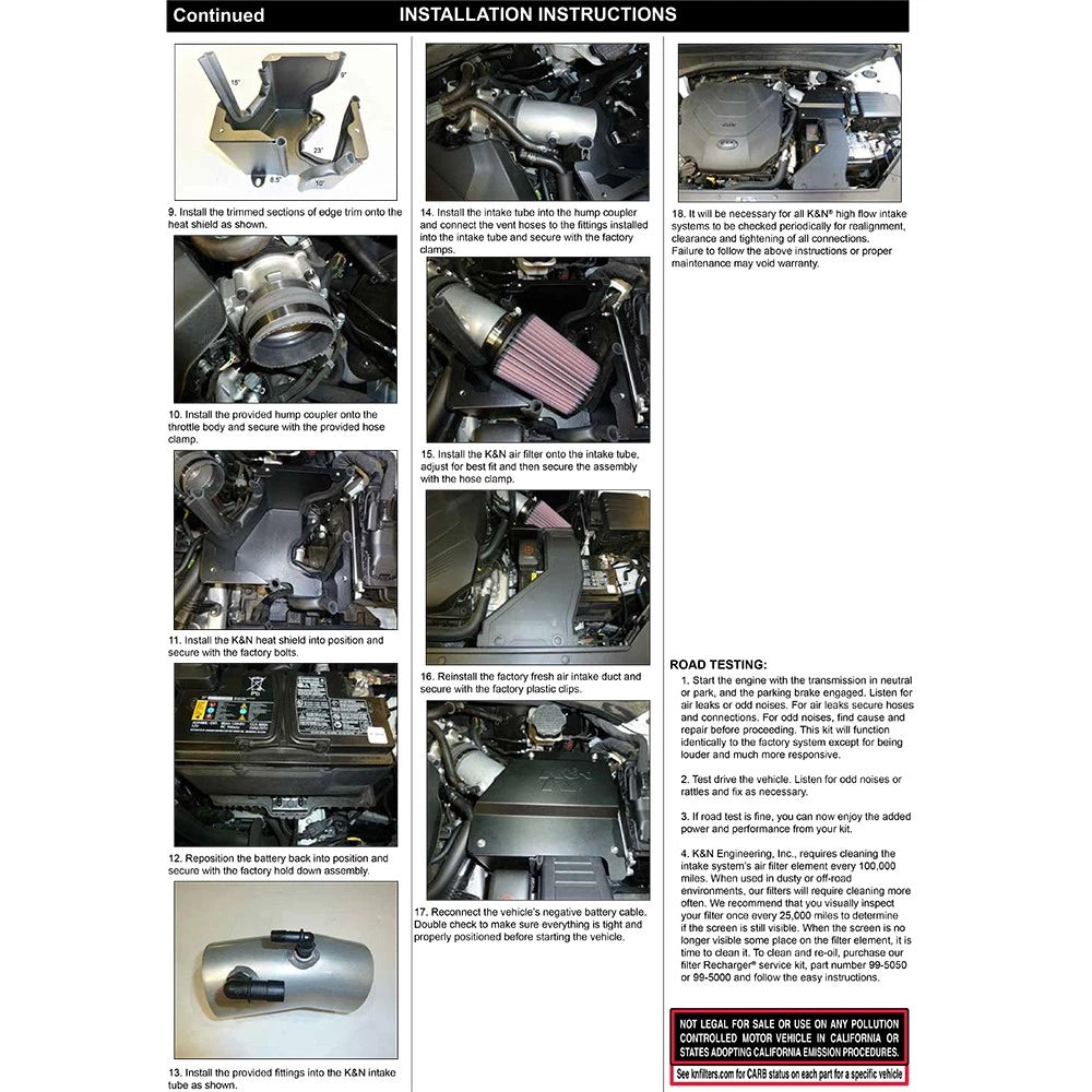 K&N 20-21 Kia Telluride V6-3.8L F/I High Flow Performance Kit