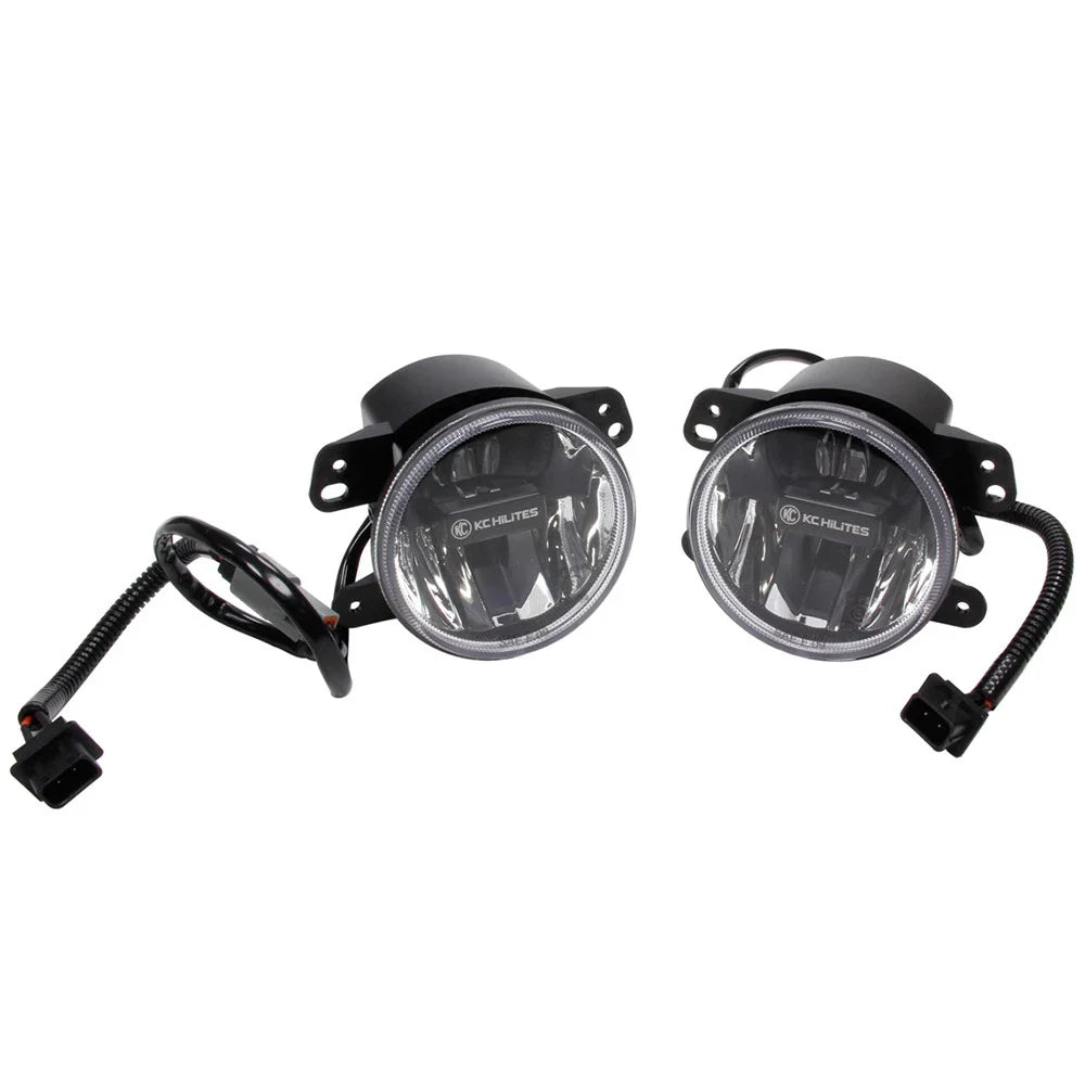 KC HiLiTES 10-18 Jeep JK 4in. Gravity G4 LED Light 10w SAE/ECE Clear Fog Beam (Pair Pack System)
