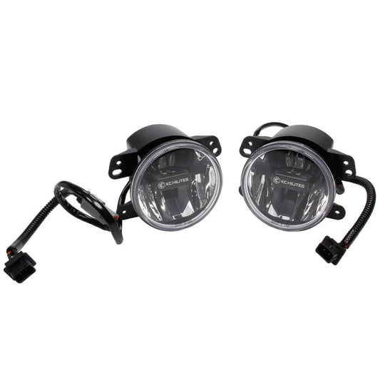 KC HiLiTES 10-18 Jeep JK 4in. Gravity G4 LED Light 10w SAE/ECE Clear Fog Beam (Pair Pack System)